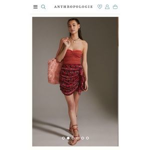 NWOT Anthropologie DOLAN Ruched Ruffle Mini Skirt